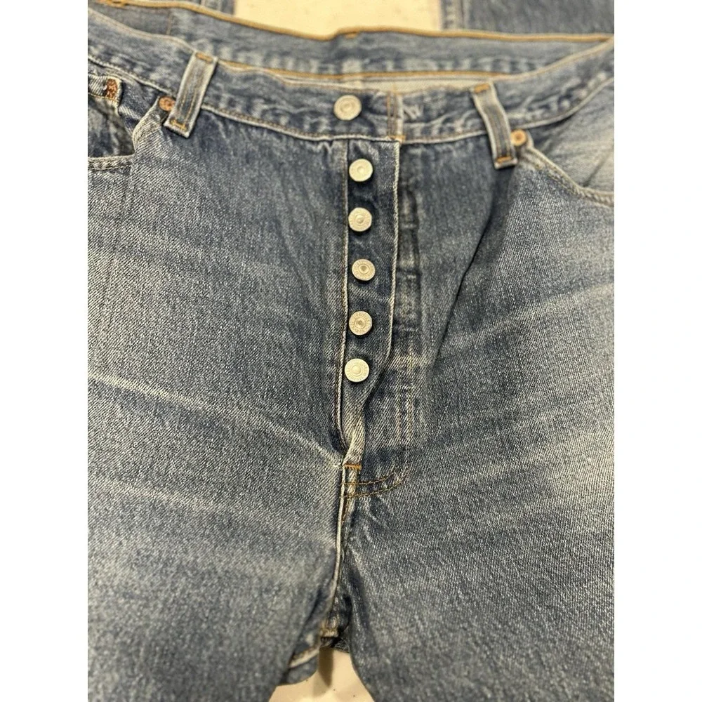 Dead Stock Levis 501xx Blue Denim Jeans Button Fly 38X34 USA Vintage